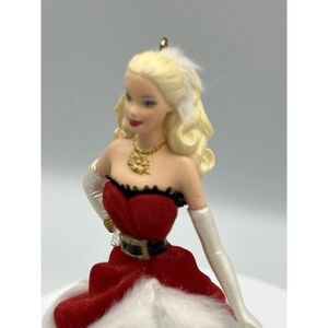 Y2K Christmas Ornament VTG Hallmark 2007 Barbie Holiday Barbie Red Gown COLLECT